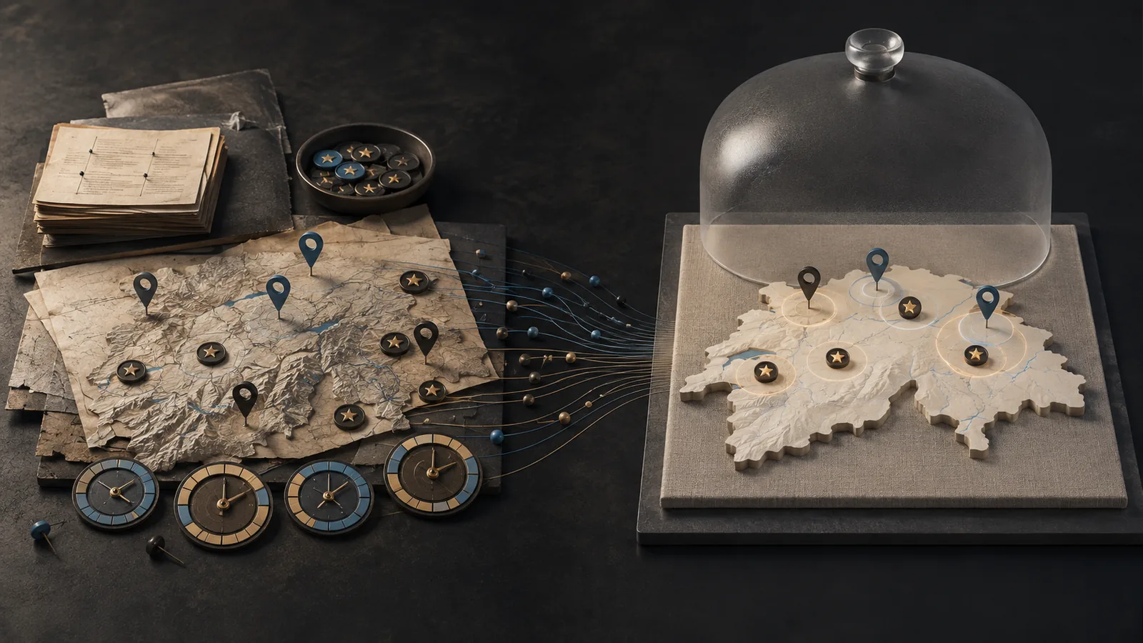 Dark blog graphic for after-hours Voice AI and Swiss SMBs